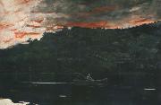 Winslow Homer Sunrise,Fishing in the Adirondacks (mk44) Spain oil painting artist